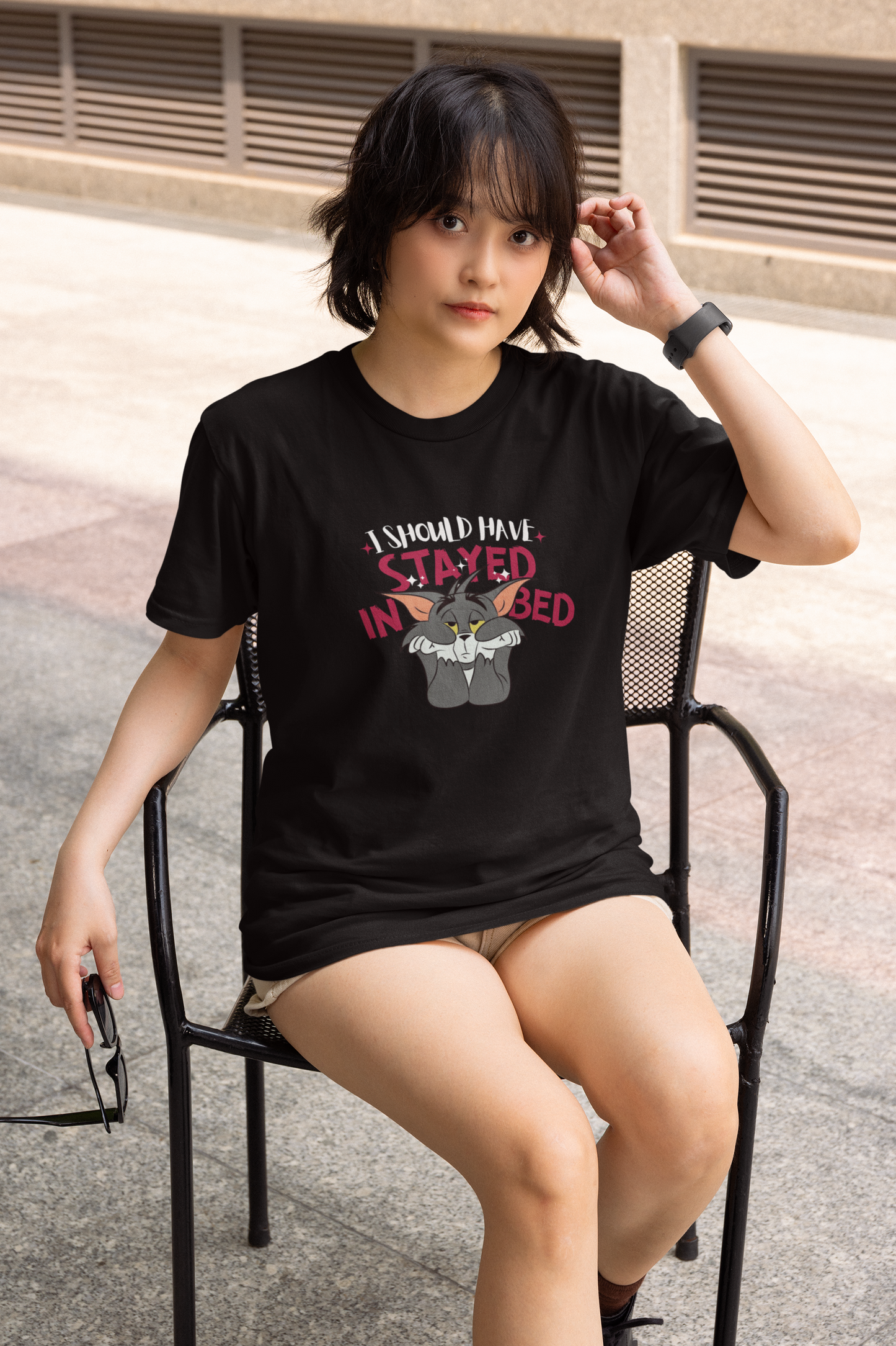 LAFANGEH SLEEPY CAT || COFFEE REGULAR FIT TSHIRT || 100% COTTON